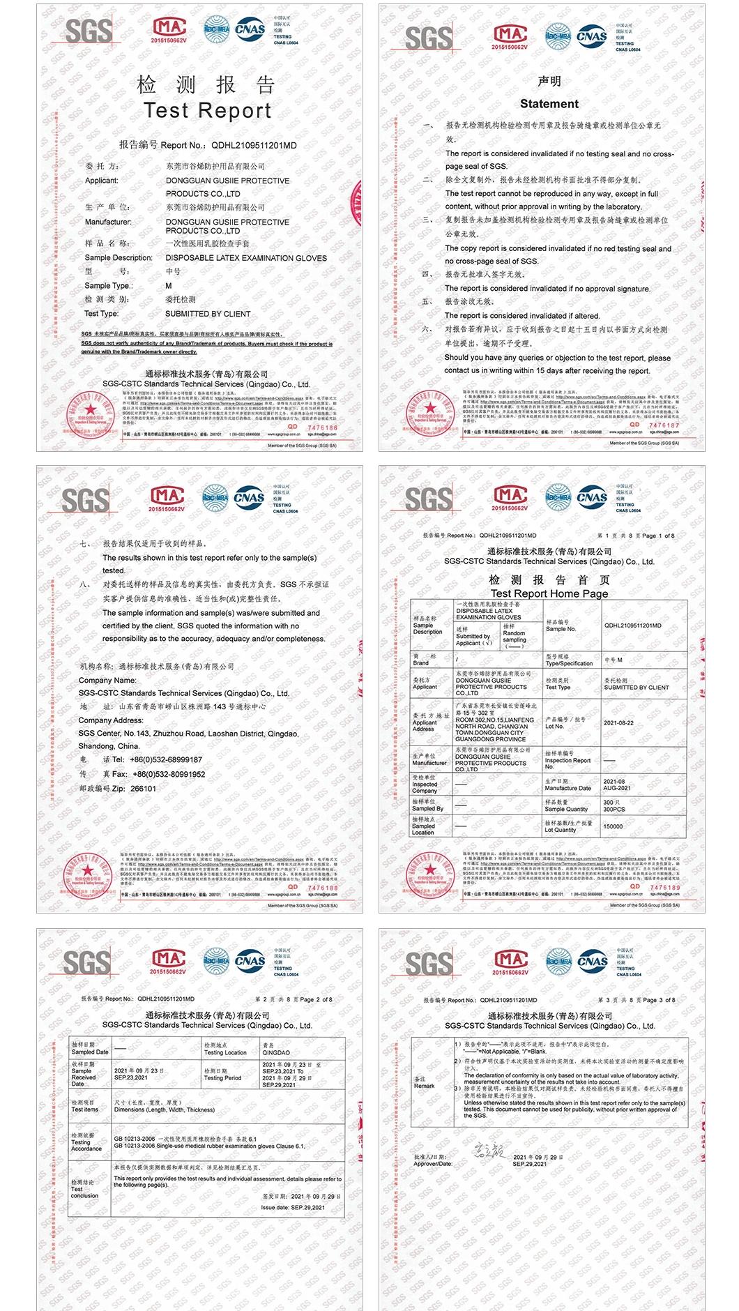 Disposable Powder Free Grade Latex Exam Gloves Foodservice Medical Examination Latex Glove Purpose Latex White Large Glove