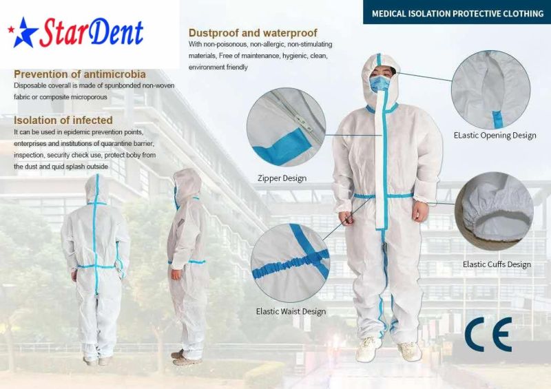 High Quality Disposablebody Coverall Isolation Clothing Professional Medical Protective Suit