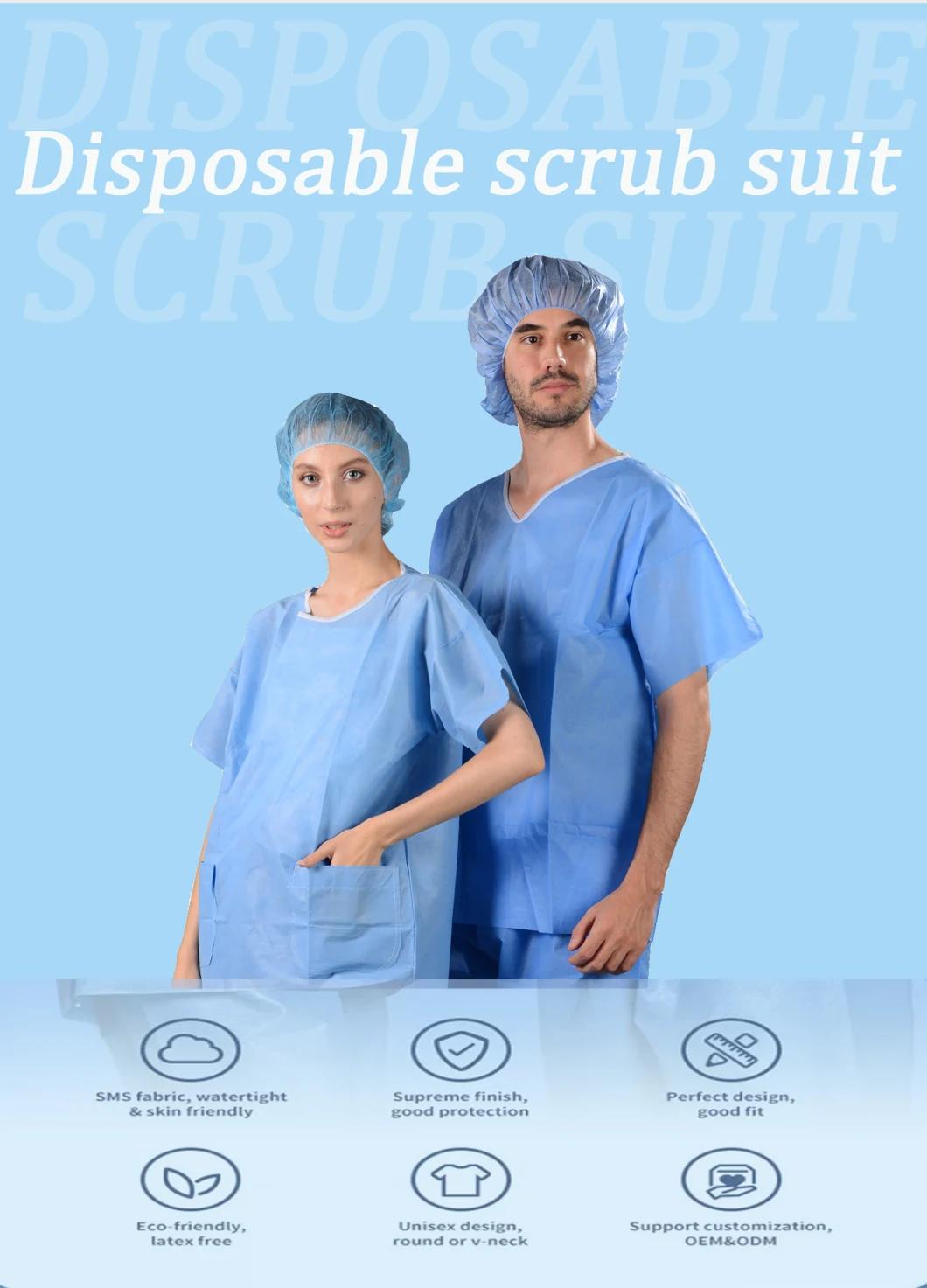 Hospital Uniform Adult Patient Gown Disposable Non Woven Patient Uniform