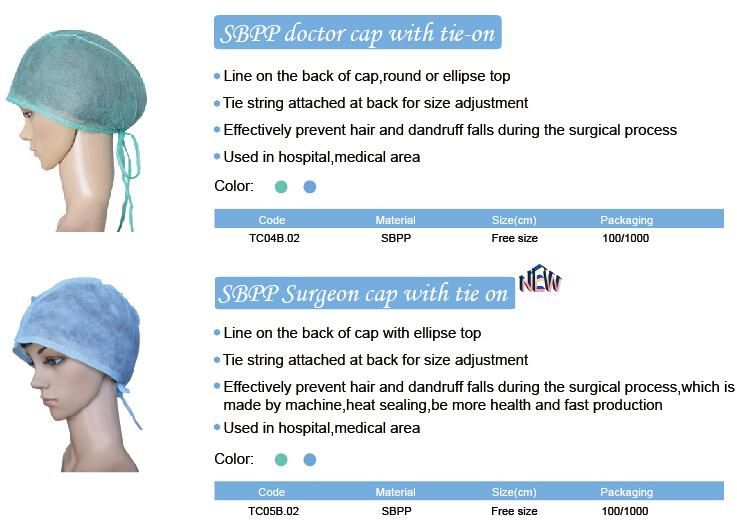 SBPP Nonwoven Disposable Doctor Cap Surgical Cap