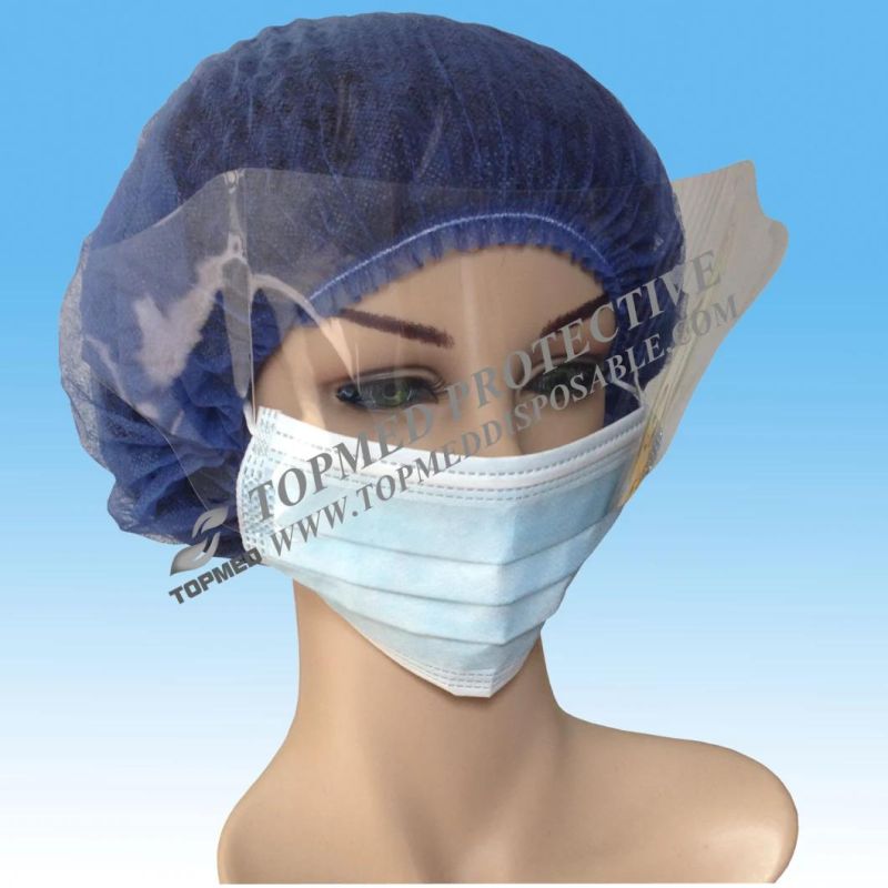 Nonwoven 3 Layer Surgical Mask Anti-Splash Surgical Face Mask with Plastic Shield