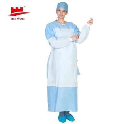 Knitted Customized En13795 SMMS Reinforced Factory Price SMS Reinforcement Surgical Gown Clothes