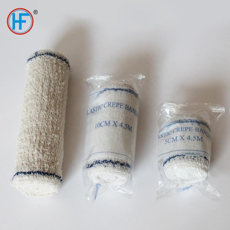 CE ISO 13485 Mdr Approved Cotton Crepe Bandages High Elastic Bandage with Clips