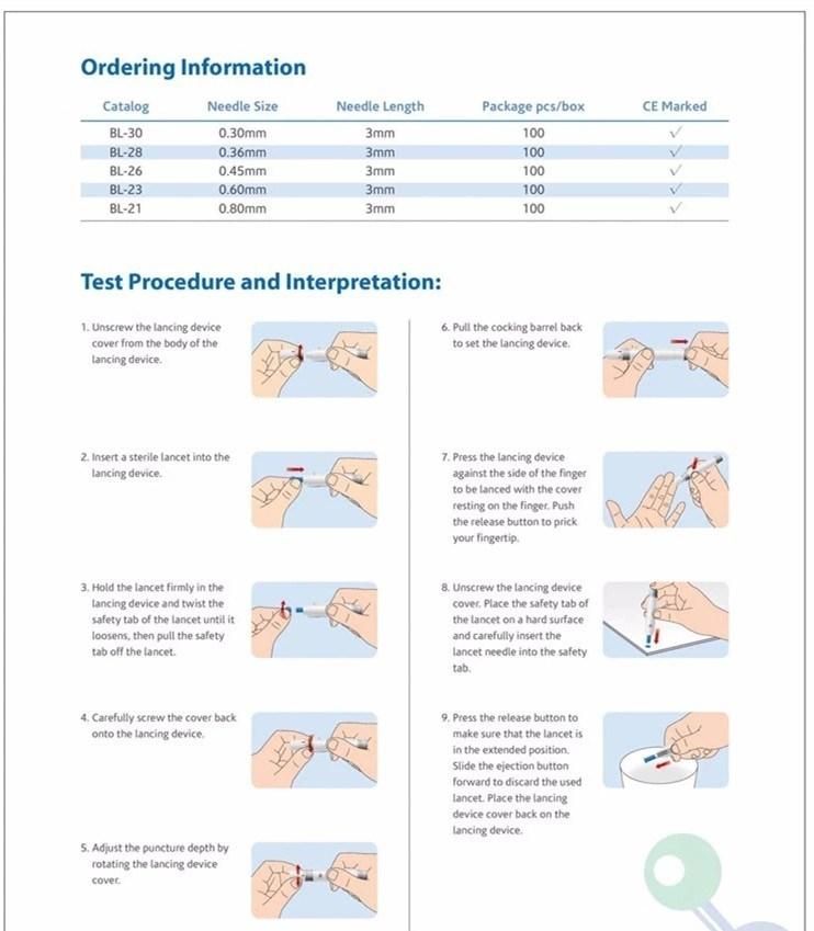 Disposable Sterile Twist Top Blood Lancet