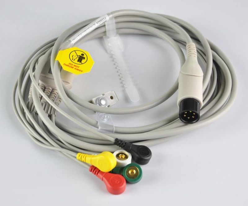 One-Piece Patient Monitor Cable 5 Leads ECG Cable