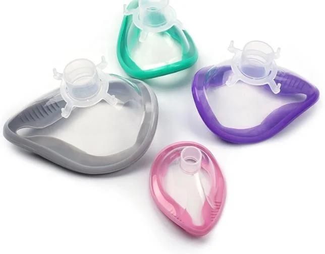 Meidcal Disposable Breathing Anaesthesia Oxygen Mask with Inflatable Rim