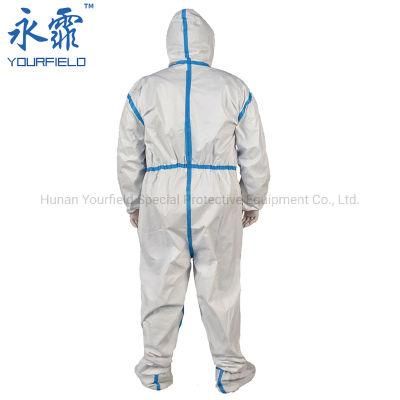 Ce FDA Safety Coverall in Stock Disposable Protective Clothing Coverall