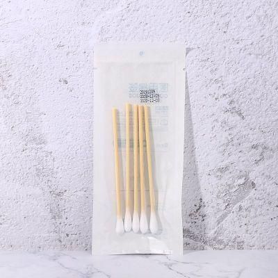 Single Tip Cotton Medical Disposables Wooden Swab