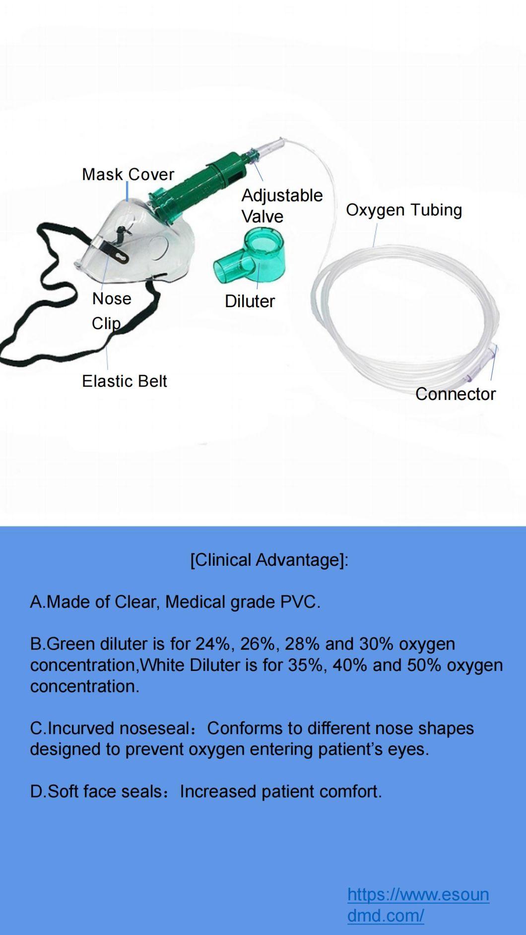 Adjustable Venturi Oxygen Mask with Tube (High Flow)