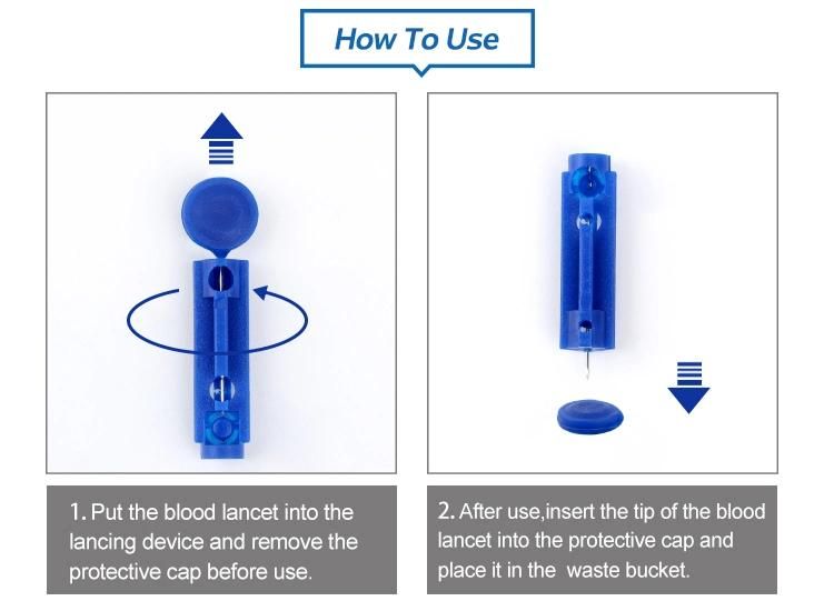 Plastic Safety Sterile Blood Lancet 23G 28g with CE ISO