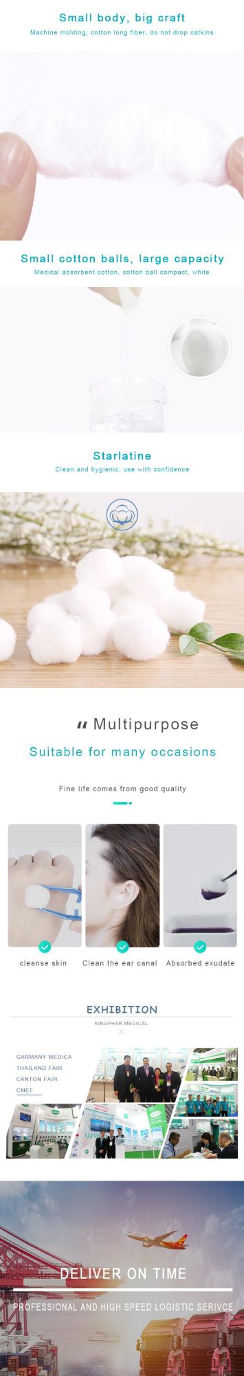 100% Cotton Ce Standard Disposable Dental Medical Small Cotton Ball - China Absorbent Cotton Ball, Medical Pure Cotton Balls