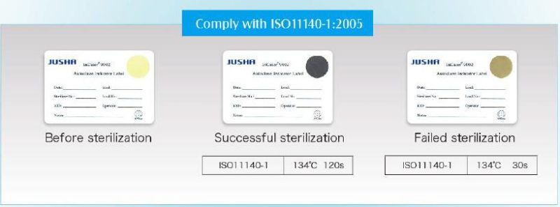 Jusha Sterilization Indicator Labels with Lead Free Formulation