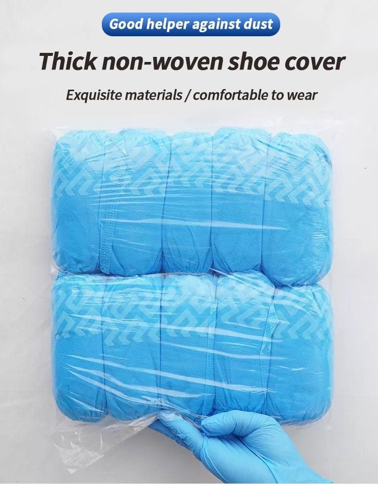 Disposable Medical Non-Woven Surgical Non Skid Shoe Cover Anti Slip Polypropylene PE CPE Boot Covers