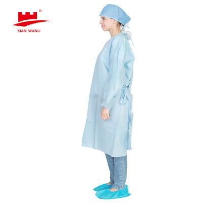 Surgical Gown Non Sterile Disposable Isolation PP Nonwoven Gown with Good Price