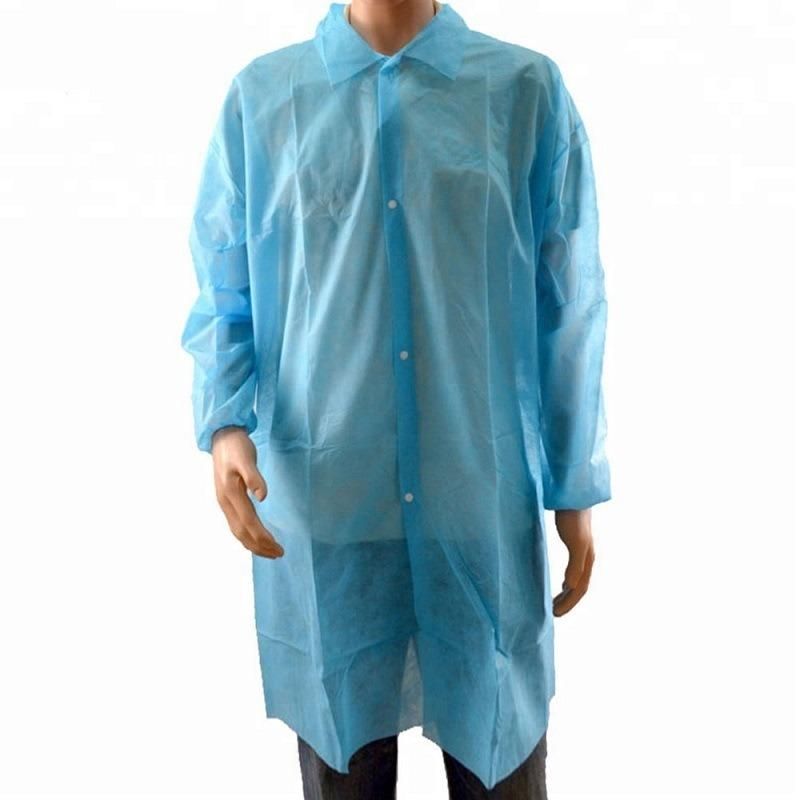 25GSM-65GSM Spun Bonded Polypropylene Lab Coat Disposable