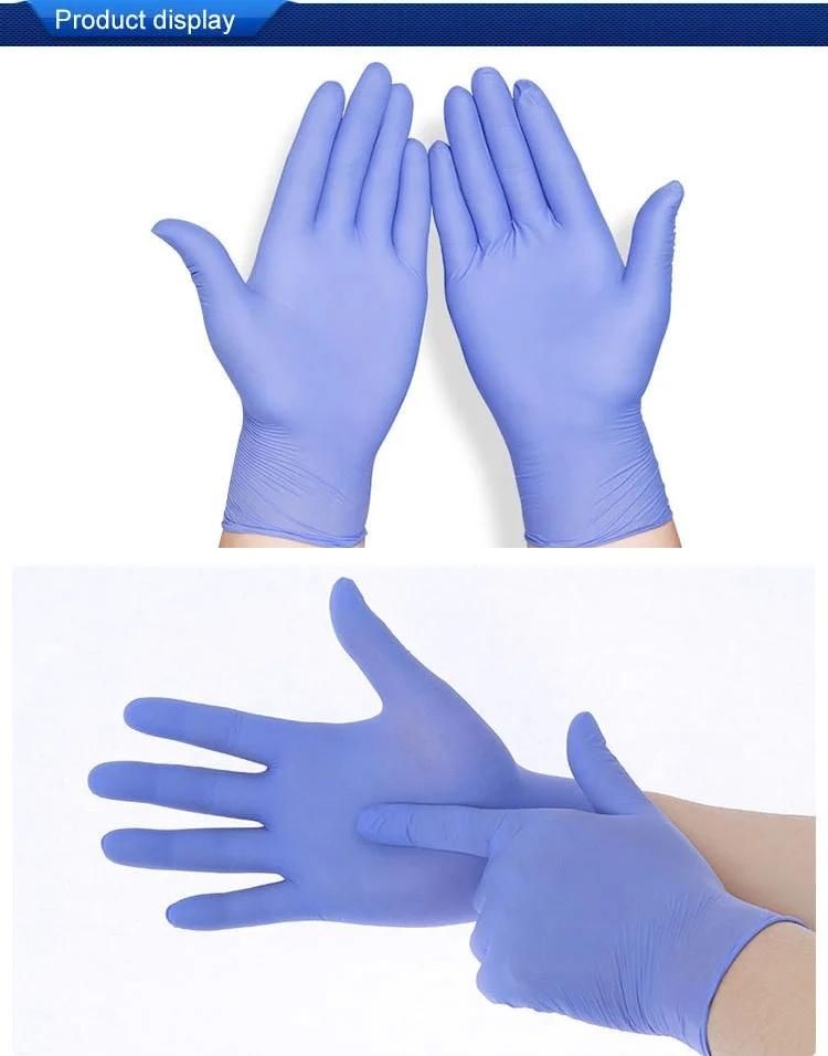 Disposable Surgical Powdered Nitrile Powder Free Examination Latex Medcial Nitrile Gloves-Box of 100