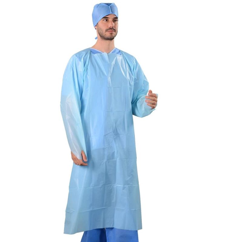 Level 3 Disposable CPE Isolation Gown Waterproof Apron with Plastic Gown