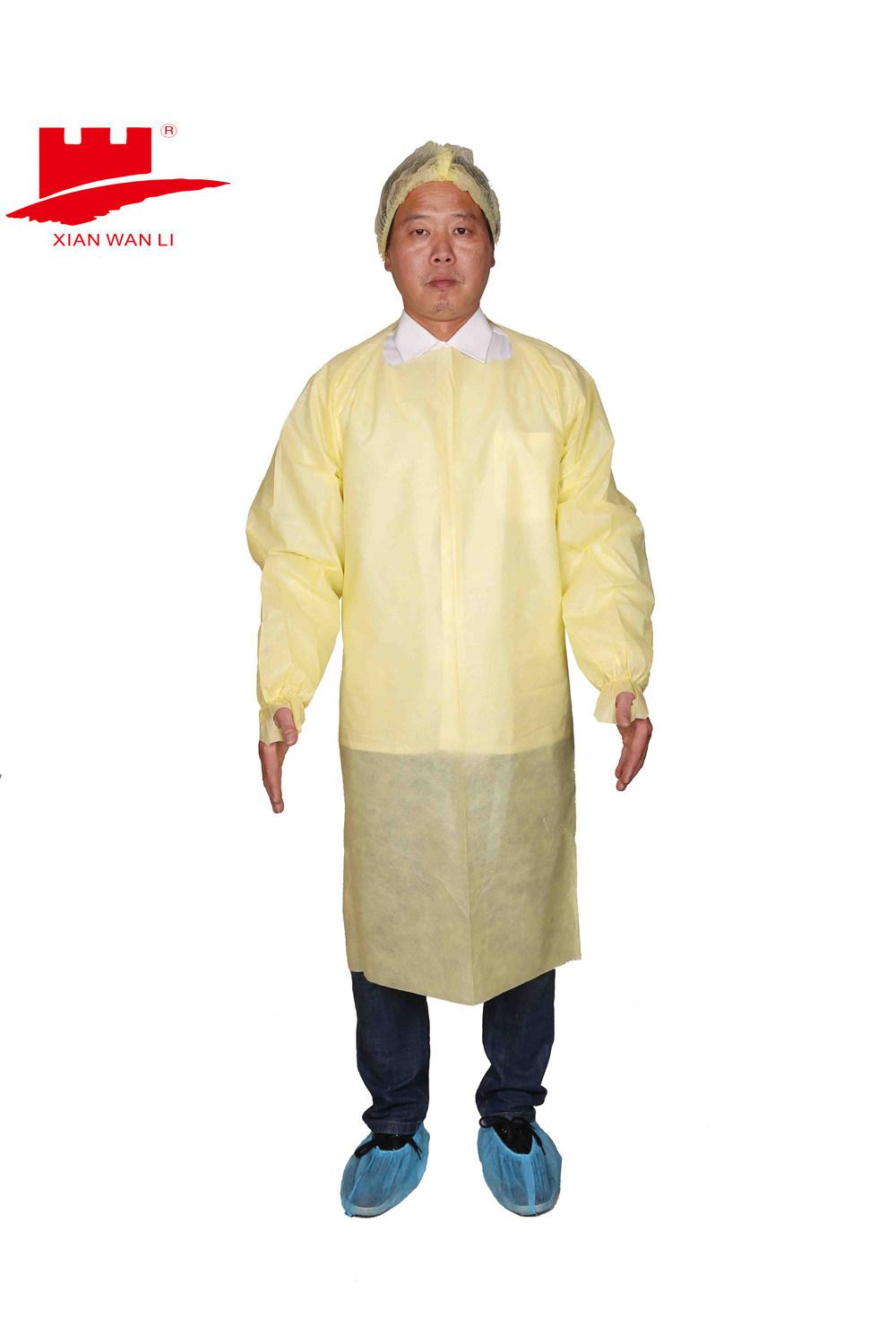 Disposable AAMI Level 2 Over-The-Head Yellow SMS Isolation Gown