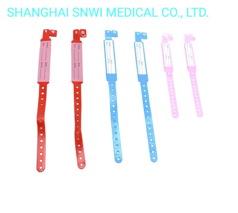 Security Plastic Medical Hospital Identity Vinyl PVC ID Wristband Bracelet Plastic Hand Band