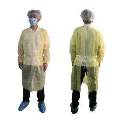 Yellow Isolation Gown Waterproof MOQ500PCS China Factory Direct Supply Gown Isolation