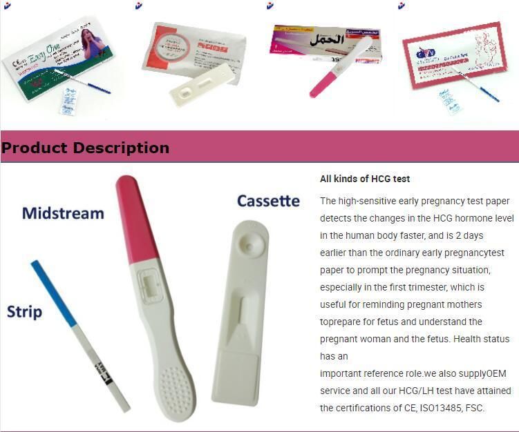 Hot Sale OEM Logo Pregnancy Test Card for CE