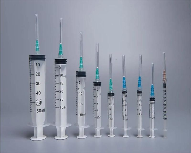 Disposable Plastic Syringes with Needle Vaccine Syringe CE Approved Volume From 1ml to 60ml Syringe