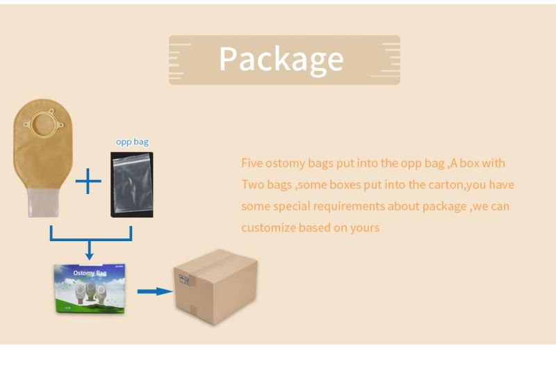 Two-Piece Urinie for Ileostomy Stoma Care Cut-to-Fit Carbon with Closure Non-Woven Colostomy Bag