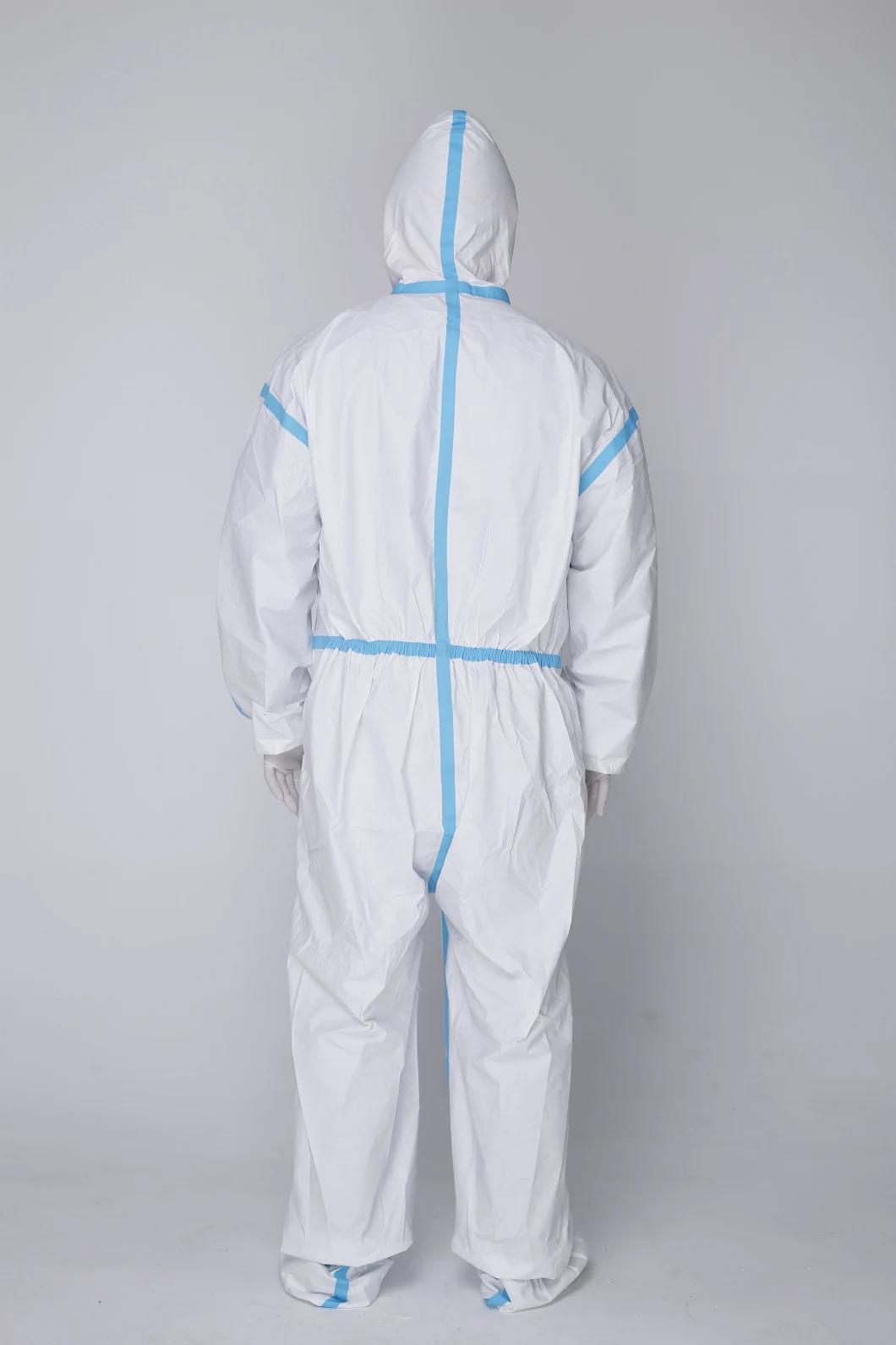 75 GSM SMS Sterile Disposable Protective Coveralls with Boot Cover