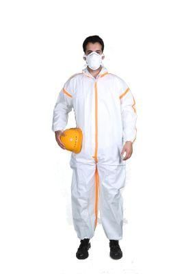 Protective Workwear Disposable Type 5/6 SMS Overall with Taped Seam/Hood