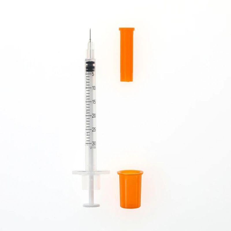 Sterile Disposable Medical Insulin Syringe with Fixed Ultra Fine Needle U-40/U-100 0.3ml/0.5ml/1.0ml High-Quality FDA CE&ISO