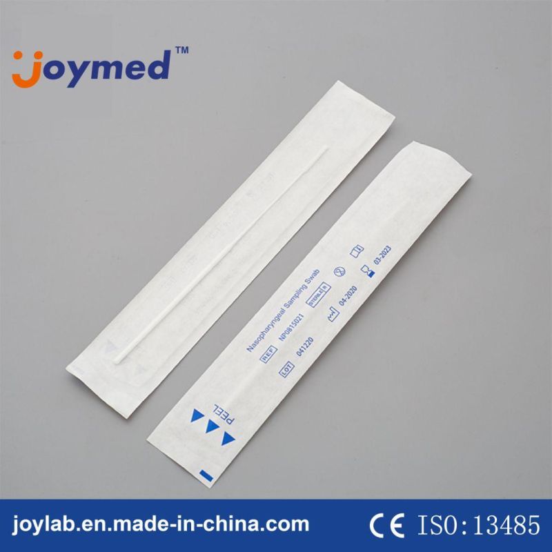 Sterile Nasopharyngeal Flocked Swab Sample Collection Flexible Handle Specimen Collection Swab Nasal Nylon Swab