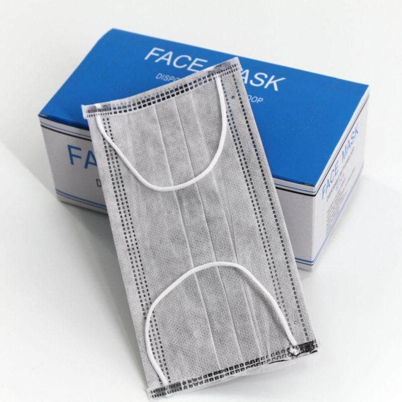 Disposable 4ply Face Mask High Disposable Carbon Non-Wovenface Mask in Stock Factory Hot Sale Active Carbon Fiber 17.5X9.5cm