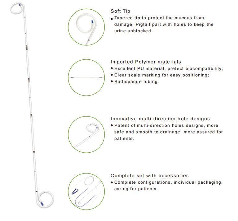 Disposable Ureteral Stone Surgery Double J Catheter Stents for Medical Use