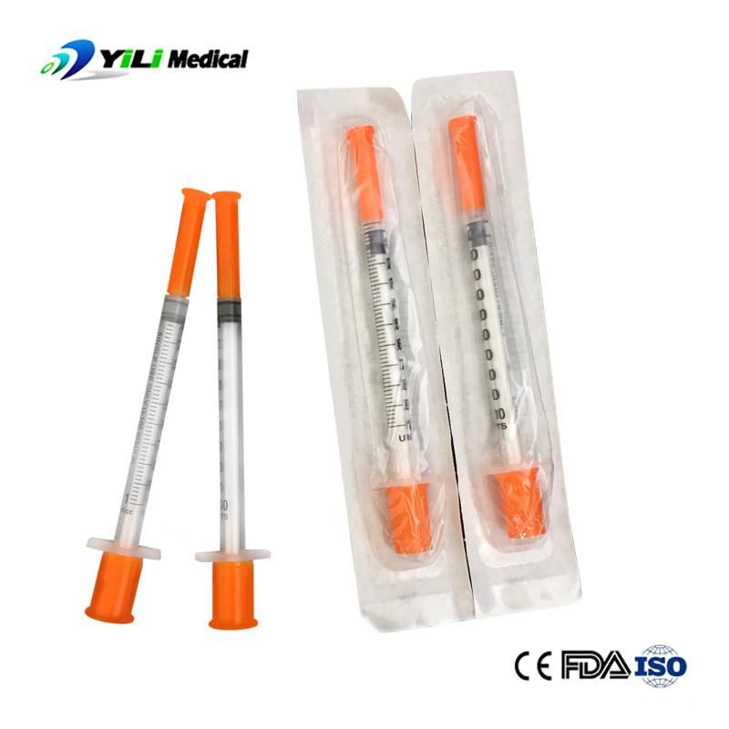 Medical Equipment Supply Sterile Colored Disposable 1ml Insulin Syringe