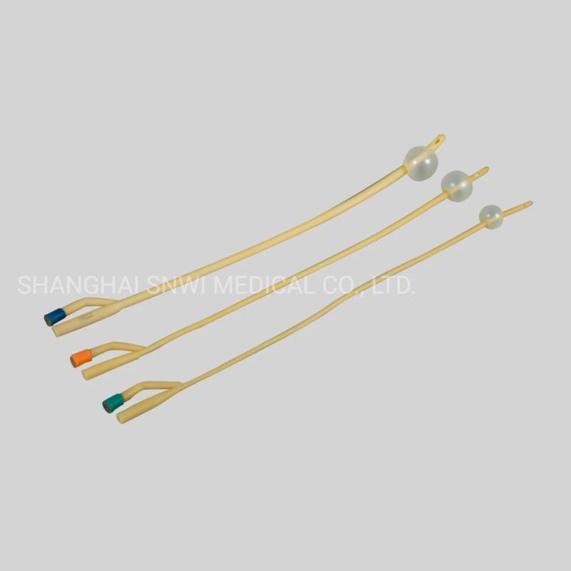 Medical Disposable Sterile Silicone Coated Latex Foley Balloon Catheter Used in Hospital