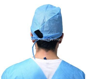 Anti Dust Disposable PP Non Woven Blue Bouffant Mob Cap