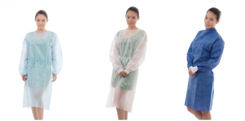 High Quality High Filtration Disposable Medical Use Non-Woven Isolation Gown with Knitted Wrist for Hospital