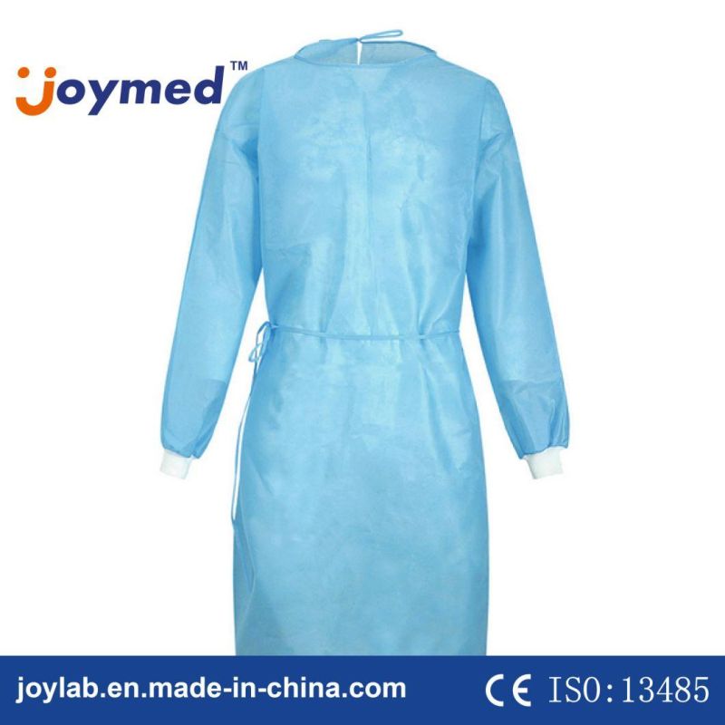 PE Water Proof Medical CPE PP Level 2 SMS Disposable Isolation Gown, Plastic Cheap Disposable PP PE Isolation Gown