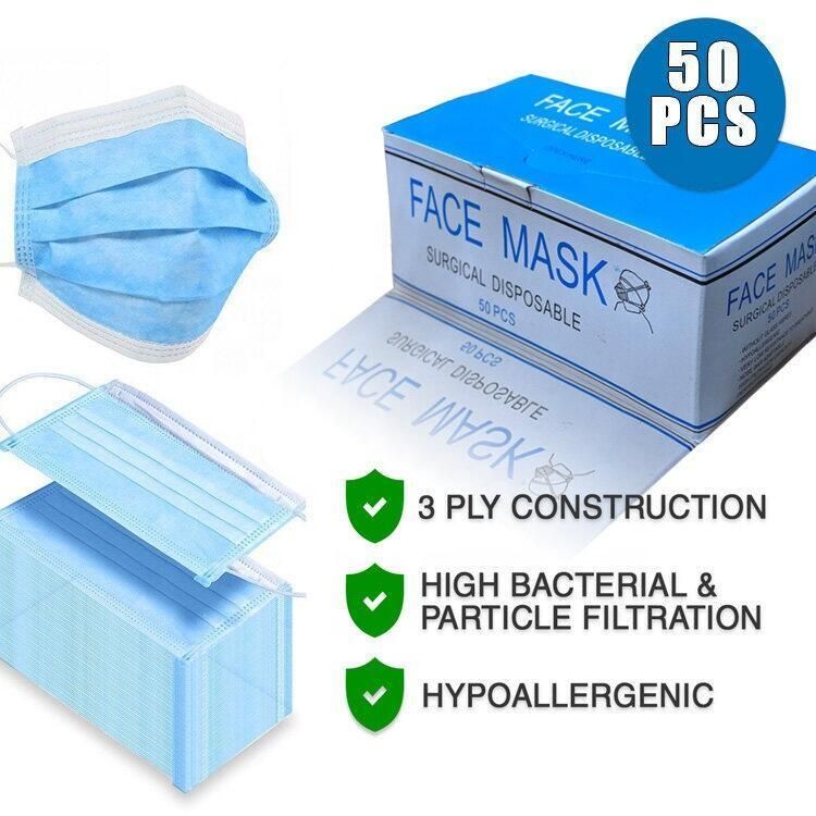 2021 Hot Sell Disposable Nonwoven 3ply Mask Free Sample Mask