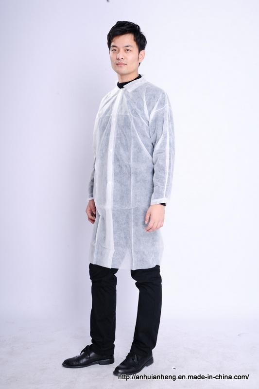 Protective Disposable PP Nonwoven Lab Coat with Hood