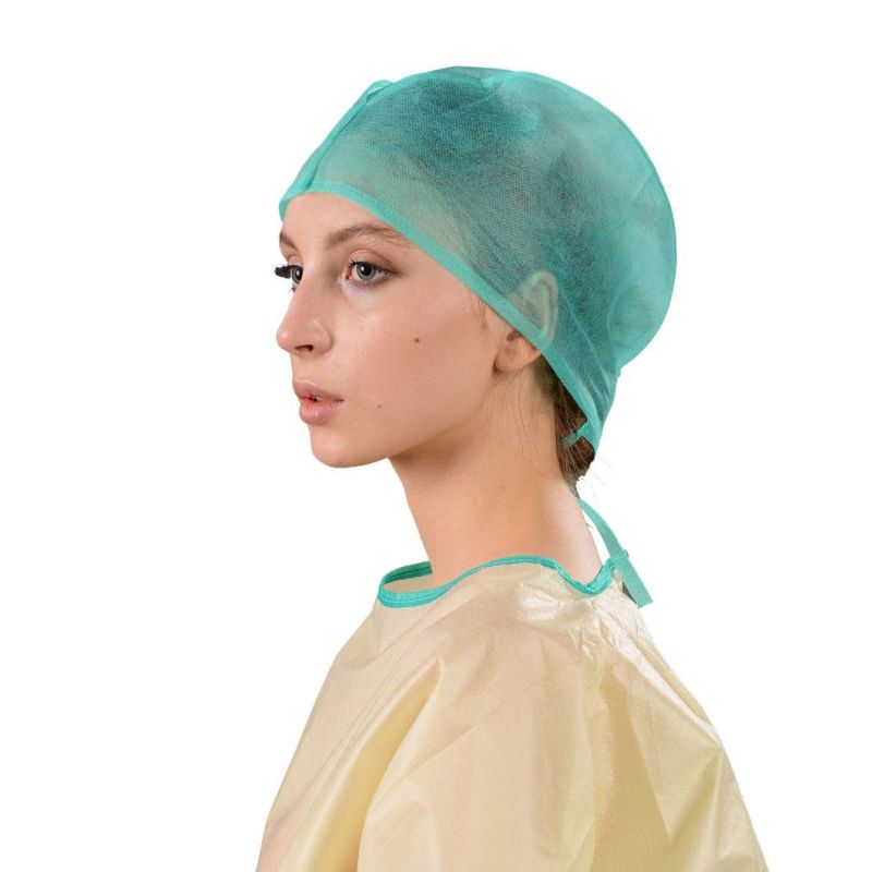 Nonwoven Tie-on Surgeon Hats for Doctor Nurse Cap
