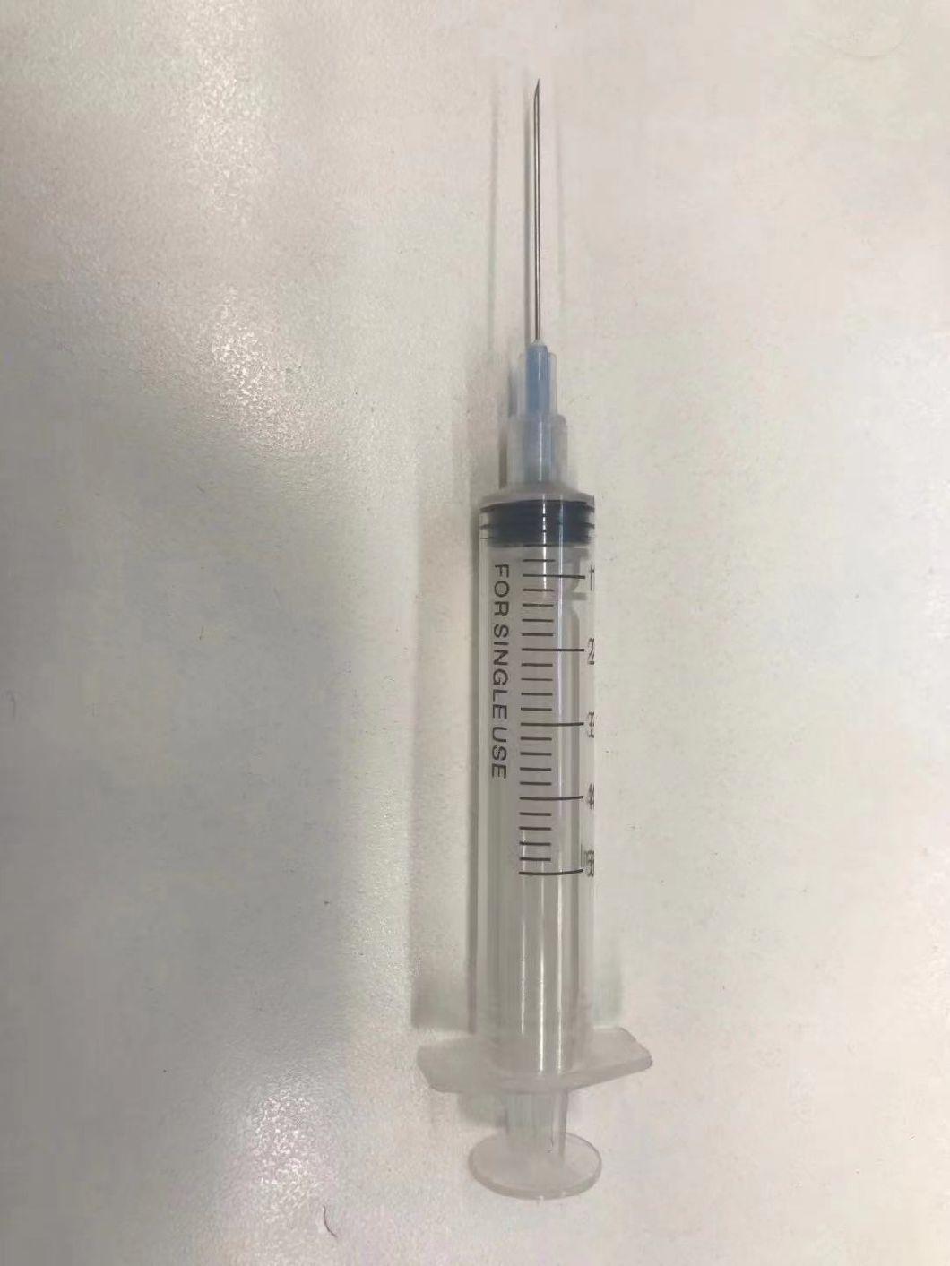 Made-in-China Sterile Dispoaizable Plastic Disposable Syringe 3ml with Needle Slip for Single Use