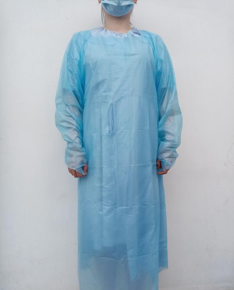 Long Sleeve Disposable Plastic Waterproof Isolation CPE Gown