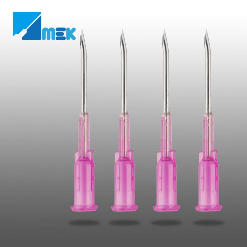 90 Degree Curved Huber Needle with Disposable Hub