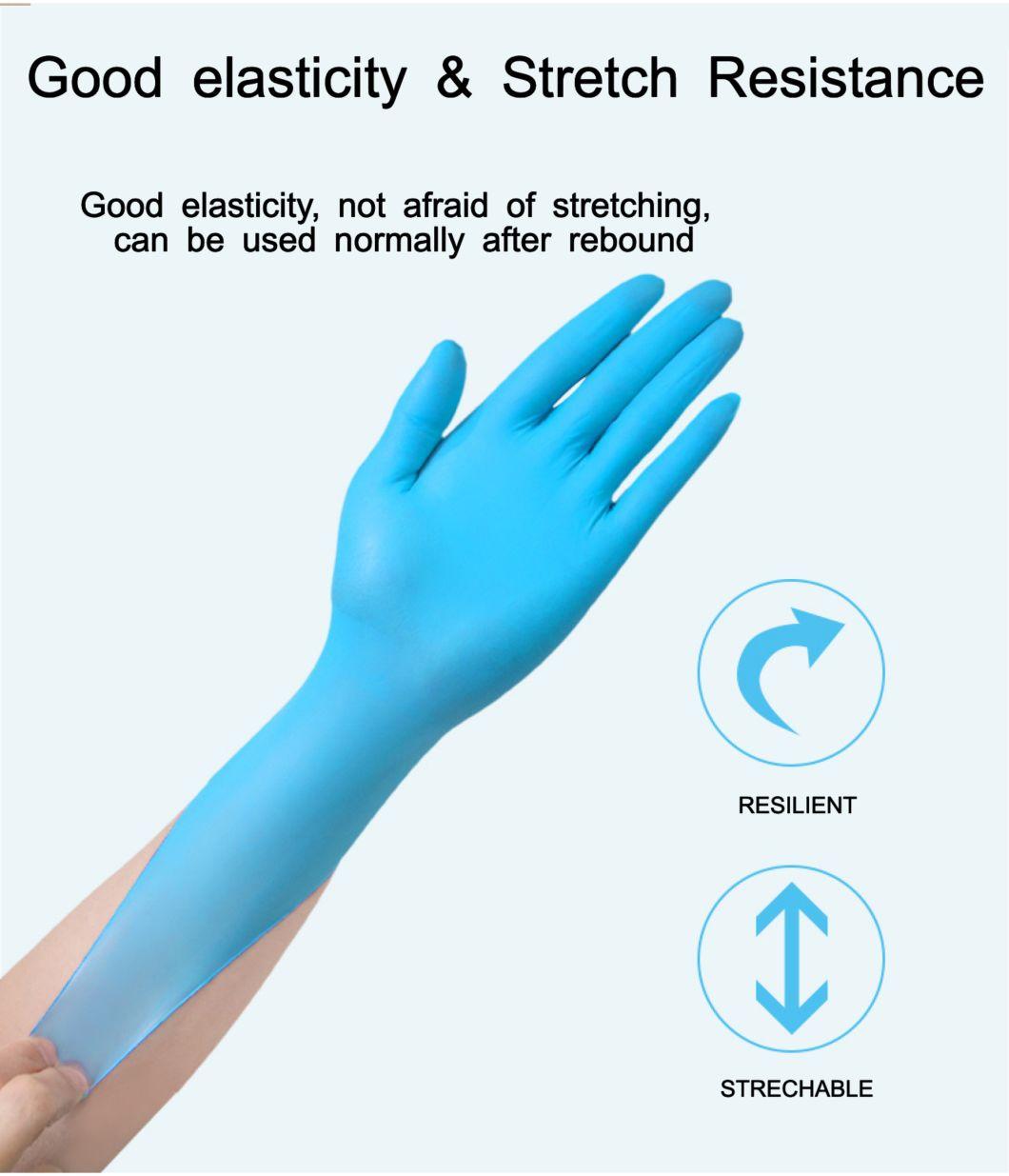 Powder Free 510K En455 FDA CE Disposable Nitrile Examination Gloves for Hospital Use