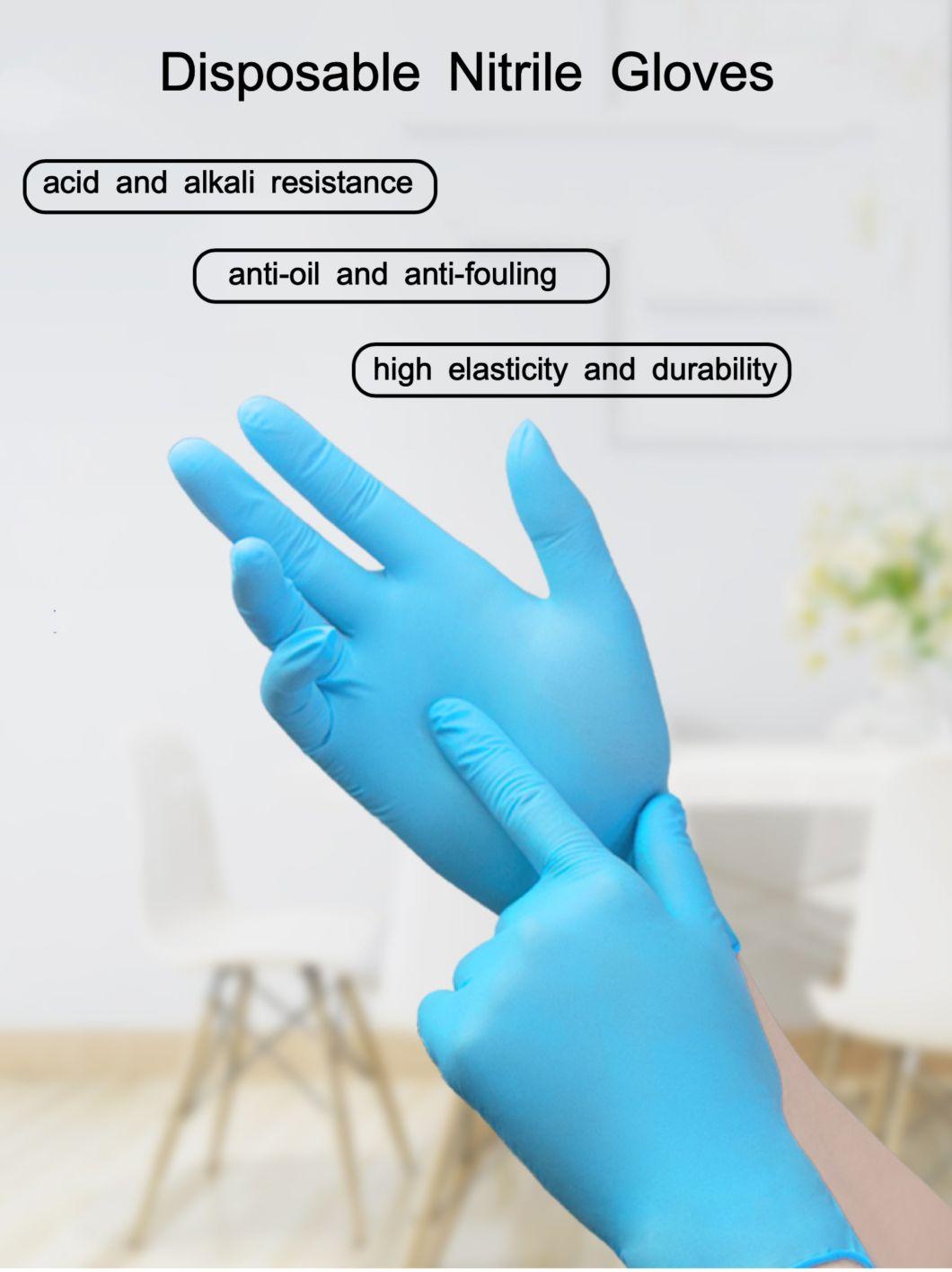 Powder Free Nitrile Gloves FDA CE 510K En455 Disposable Nitrile Examination Gloves