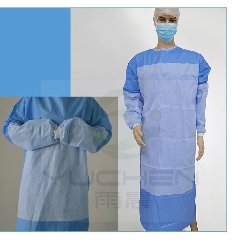 PP Spunbond/SMS/PPE Non Woven Disposable Surgical Gown