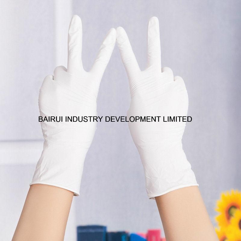 White Disposable Nitrile Rubber Gloves Medical White Oil Resistant Gloves