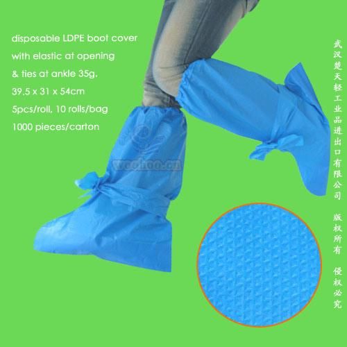 Waterproof/Plastic/Polyethylene/Poly/HDPE/LDPE/CPE/PP+PE/PE Disposable Boot Cover for Medical & Surgical Sectors