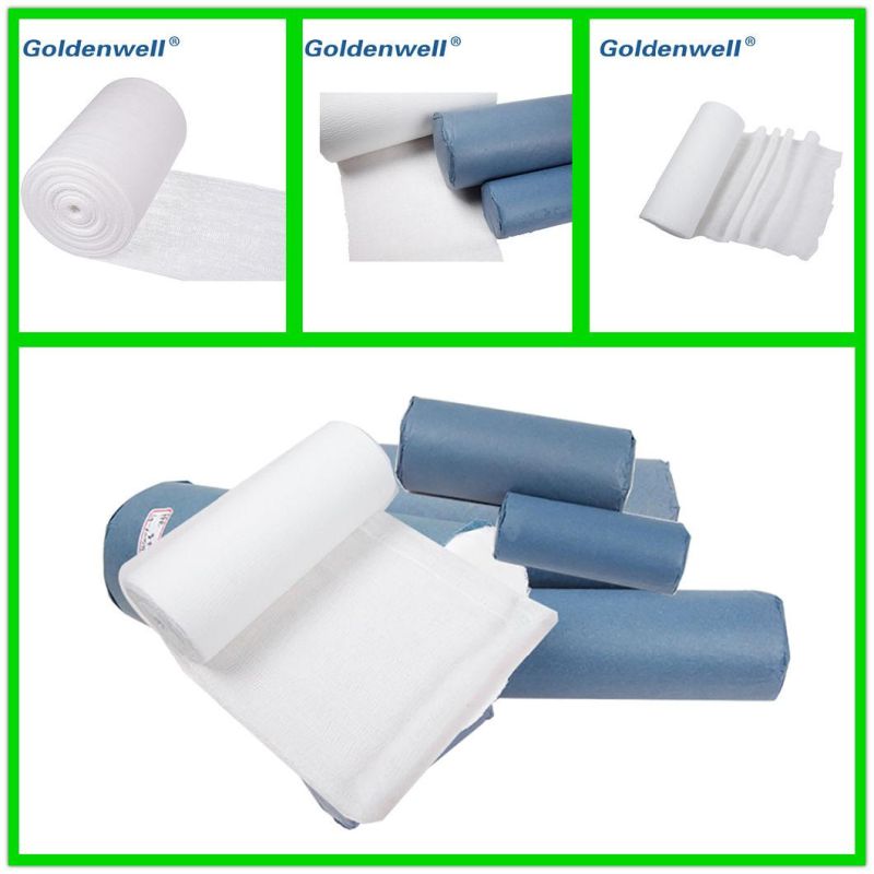 Hemostatic Medical Consumable Cotton Medical Gauze Bandage Roll Sterile or Non-Sterile